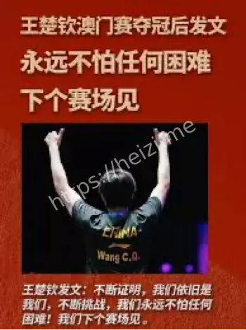 王楚钦霸气宣言